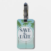 日付を保存するヴィンテージトロピカルパーム ラゲッジタグ (裏面縦)