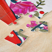 日付を保存するヴィンテージレッドカー ジグソーパズル (側面)