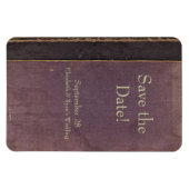 日付を保存するヴィンテージ紫の本磁石 マグネット (横)