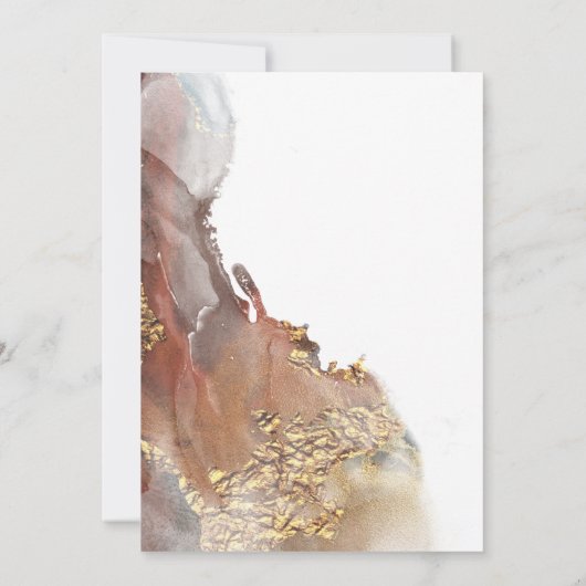 日付を保存する丸墨の金ゴールドとブロンズ 招待状 (裏面)