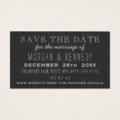 日付を保存する予算Chalkboardウェディングカード (裏面)