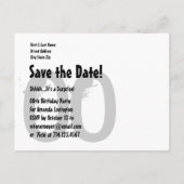 日付を保存する任意の年のサプライズ誕生日Z00C 案内ポストカード (裏面)