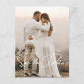 日付を保存する写真エレガントな結婚式 案内ポストカード (正面)