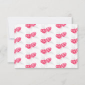 日付を保存する写真赤い灰色の白い松の円錐アート セーブザデート (裏面)