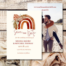 日付を保存する地球トーンboho rainbowフローラ