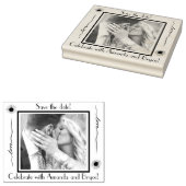 日付を保存する愛ひまわりの花と写真 ラバースタンプ (押印)