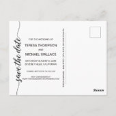 日付を保存する手書きスクリプト婚約写真 ポストカード (裏面)