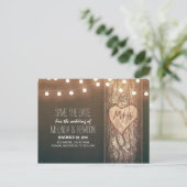 日付を保存する文字列ライトハート素朴な彫り 案内ポストカード (スタンド正面)