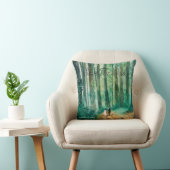 日付を保存する水の色の森林風景 クッション (椅子)