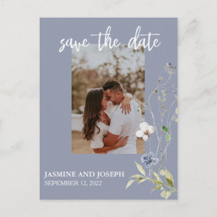 日付を保存する水の色ワイルドフラワーフォト 案内ポストカード