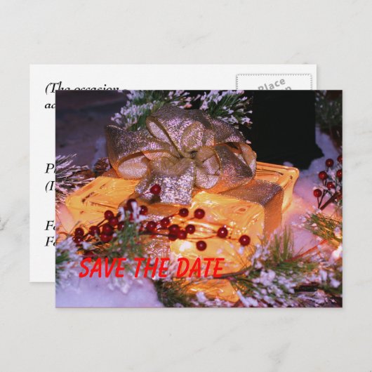 日付を保存する現在の弓リース休日はがき 案内ポストカード (正面/裏面)