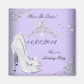 日付を保存する甘い16パープルハイヒールティアラ マグネット (正面)