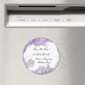 日付を保存する甘い16マスカレード紫ホワイト2 マグネット (インサイチュ (食洗機))