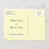 日付を保存する白い赤いバラのはがき 案内ポストカード (裏面)