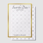 日付を保存する白と金ゴールドエレガントな結婚式 ベラム紙招待状 (オフセット (招待状))