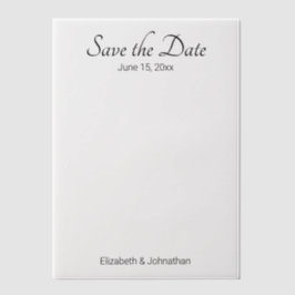 日付を保存する白と黒のエレガントな結婚式 ベラム紙招待状