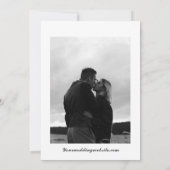 日付を保存する白黒の写真 招待状 (裏面)