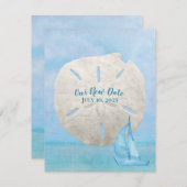 日付を保存する砂ドルと帆船 セーブザデート (正面/裏面)