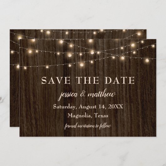 日付を保存する素朴ファームハウスキラキラ セーブザデート (正面/裏面)