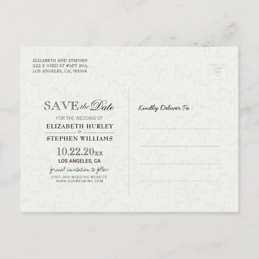 日付を保存する素朴Wood Mason Jar String Lights 案内ポストカード (裏面)