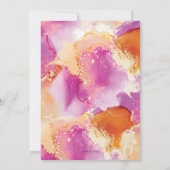 日付を保存する紫オレンジインキー招待状 招待状 (裏面)