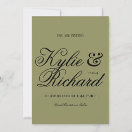 日付を保存する緑の格子縞 招待状