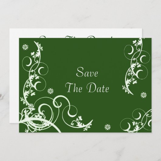 日付を保存する緑の4分の1 セーブザデート (正面/裏面)