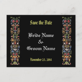 日付を保存する編集可能な中世の照明付きアート 案内ポストカード