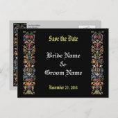 日付を保存する編集可能な中世の照明付きアート 案内ポストカード (正面/裏面)