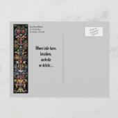 日付を保存する編集可能な中世の照明付きアート 案内ポストカード (裏面)