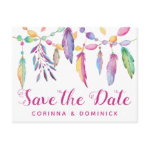 日付を保存する羽先住民アメリカ婚約