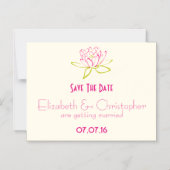 日付を保存する蓮の花/水百合 マグネット招待状 (正面)