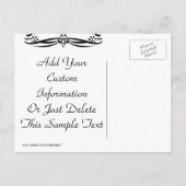 日付を保存する装飾金ゴールドと黒はがき 案内ポストカード (裏面)