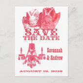 日付を保存する西ピンクカウボーイハットシャンデリア 案内ポストカード (正面)