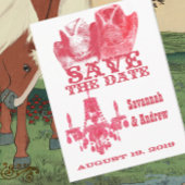 日付を保存する西ピンクカウボーイハットシャンデリア 案内ポストカード