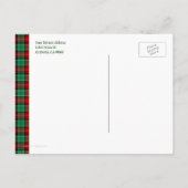 日付を保存する赤い緑の格子編集可能はがき 案内ポストカード (裏面)