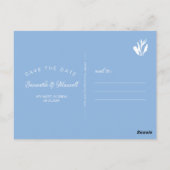 日付を保存する青いタコ ポストカード (裏面)