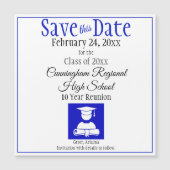 日付を保存する高校の懇親会マグネットカード (正面)