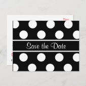 日付を保存する黒い水玉模様写真のポストカード 案内ポストカード (正面/裏面)