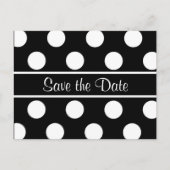 日付を保存する黒い水玉模様写真のポストカード 案内ポストカード (正面)