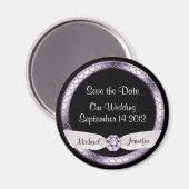 日付を保存する黒と銀の磁石 マグネット (正面/裏面)