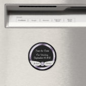 日付を保存する黒と銀の磁石 マグネット (インサイチュ (食洗機))