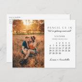 日付を保存する2022年11月鉛筆カレンダー ポストカード (正面/裏面)