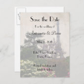 日付を保存する，エッフェルタワーテーマ 案内ポストカード (正面/裏面)