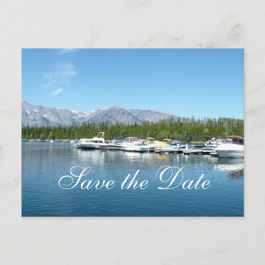 日付を保存する、グランドテトン国立公園。 案内ポストカード (正面)