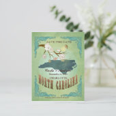 日付を保存する – ノースカロライナの地図を素敵な鳥で 案内ポストカード (スタンド正面)