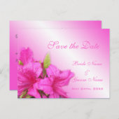 日付を保存する，ピンクのフローラフォトアート 案内ポストカード (正面/裏面)