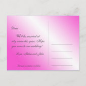 日付を保存する，ピンクのフローラフォトアート 案内ポストカード (裏面)