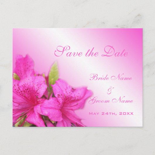 日付を保存する，ピンクのフローラフォトアート 案内ポストカード (正面)