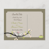 日付を保存する+ピンクの花/ディーカラー 案内ポストカード (裏面)